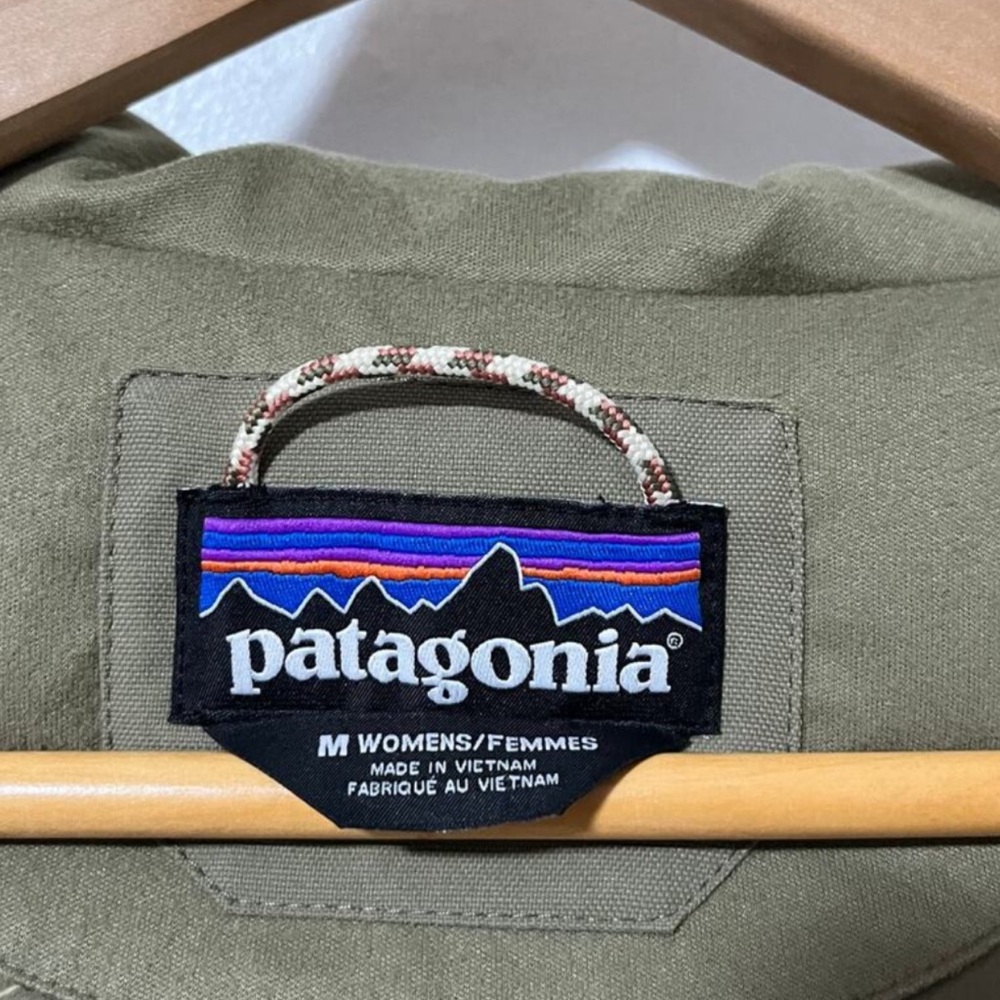Patagonia Bivy Puff Down Hooded Jacket Vest Size M Olive Green Outdoor Gorpcore - Picture 3 of 6